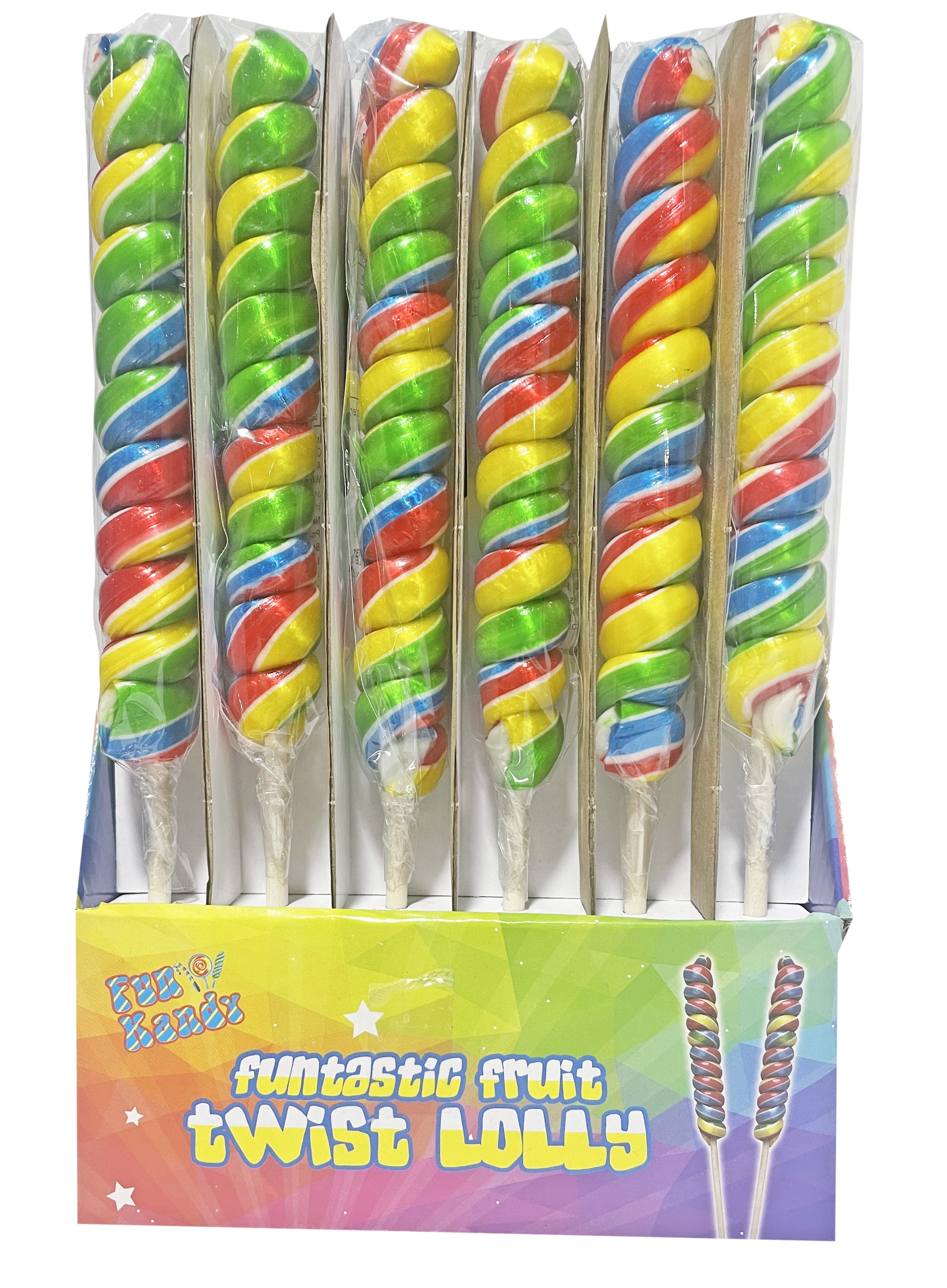 Fun Kandy Tall Twister Lollies 24 x 55g