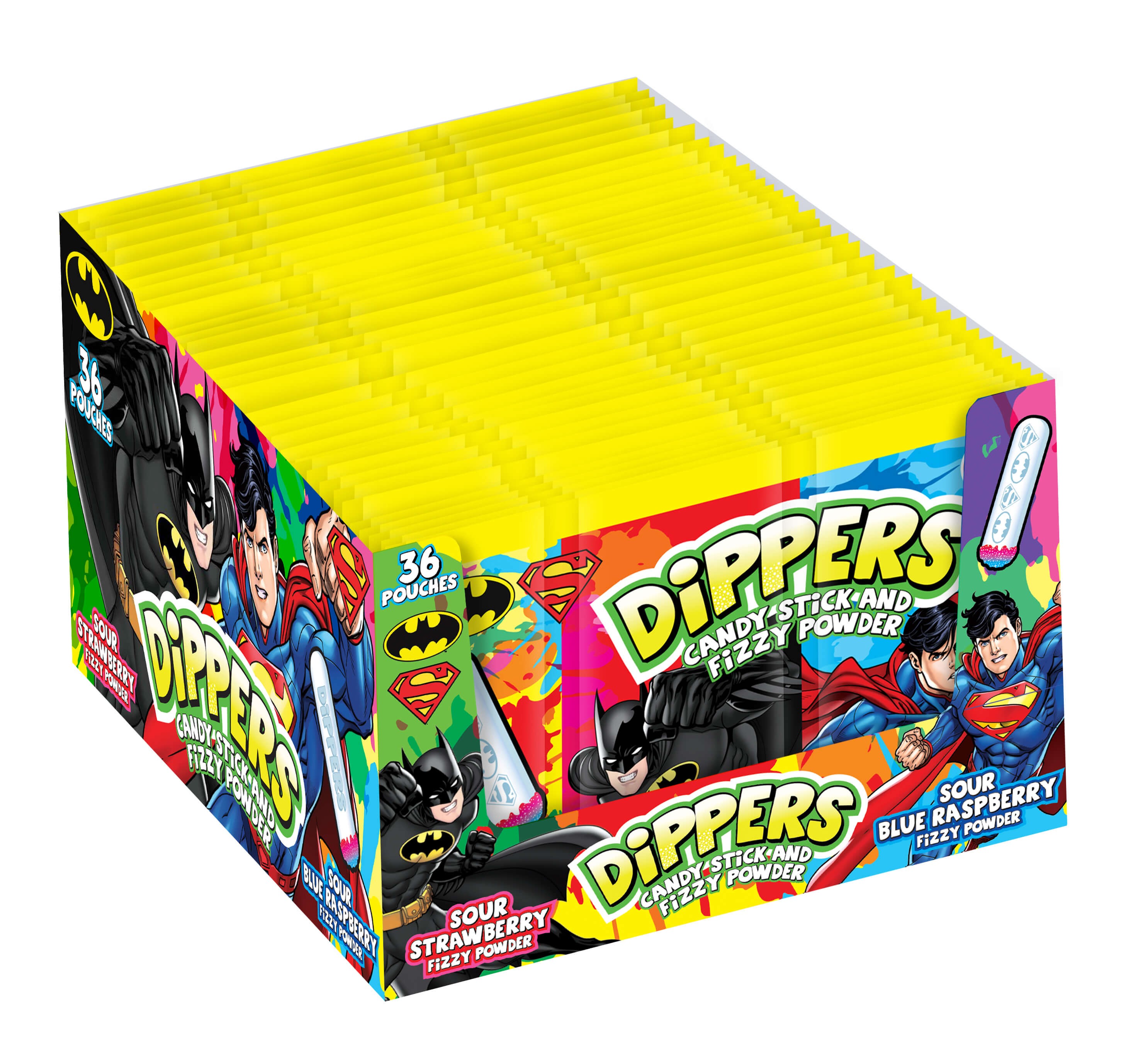 BATMAN & SUPERMAN CANDY DIPPERS x 36