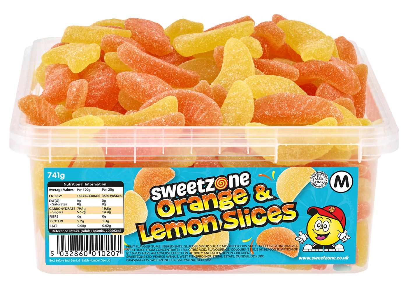 Orange & Lemon Slices Tub (Sweetzone) 741g