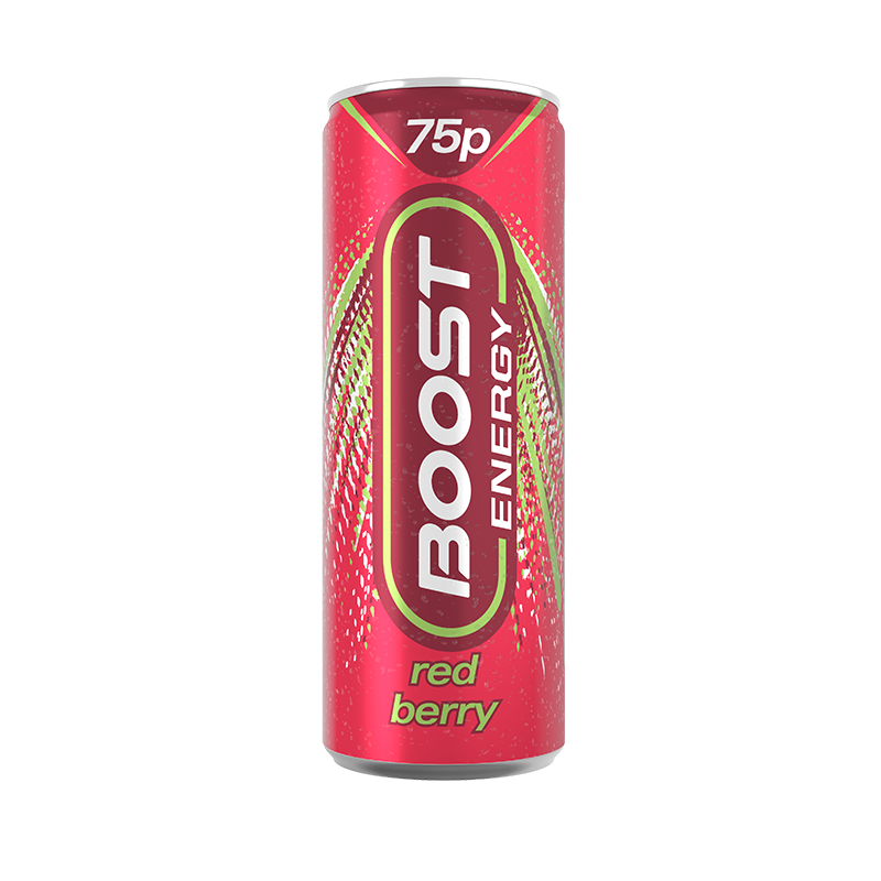 Boost Energy Drink Red Berry Cans 75p PMP 24x250ml