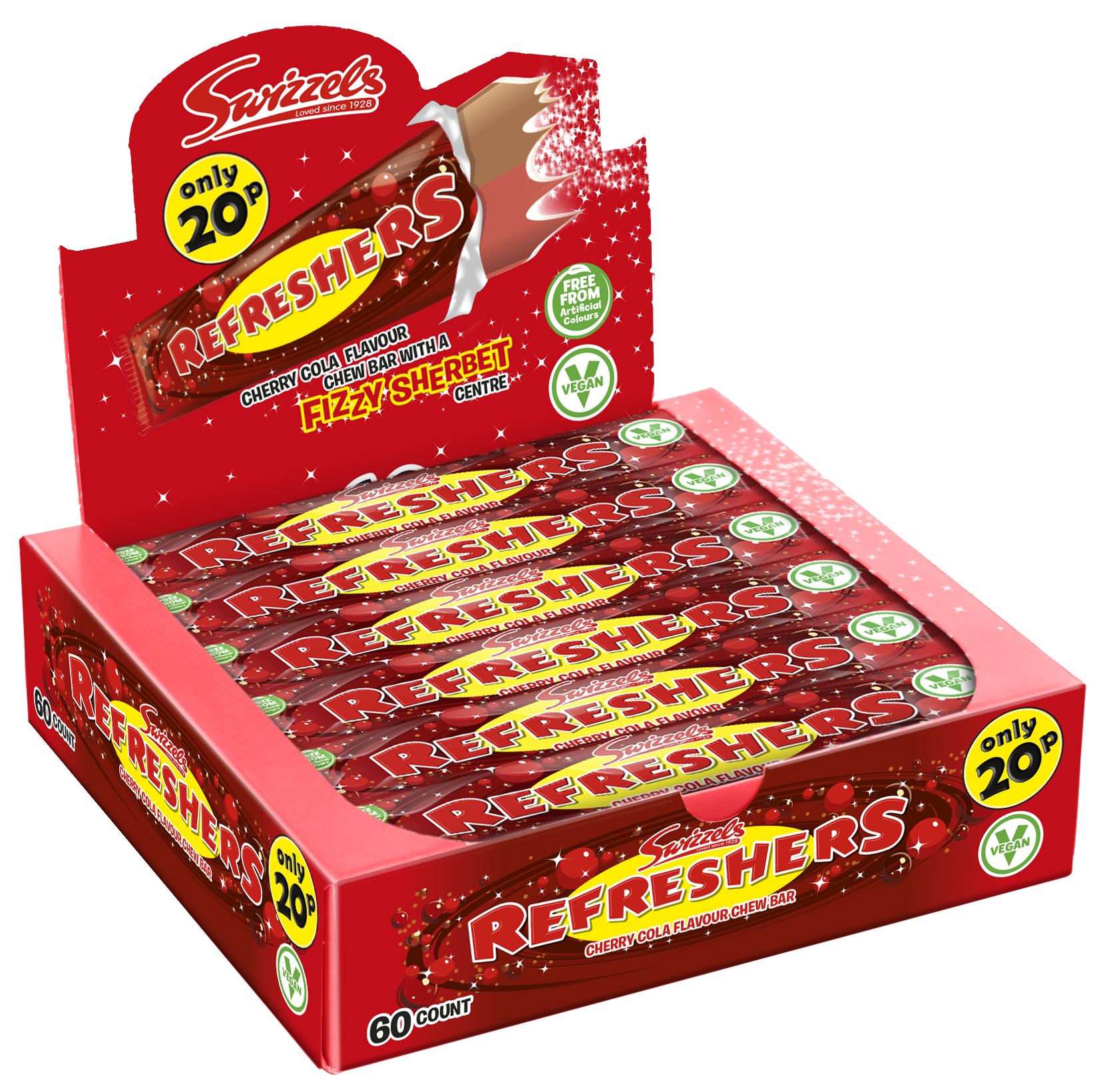 Swizzels Refreshers Cherry Cola Chew Bars 60 Count