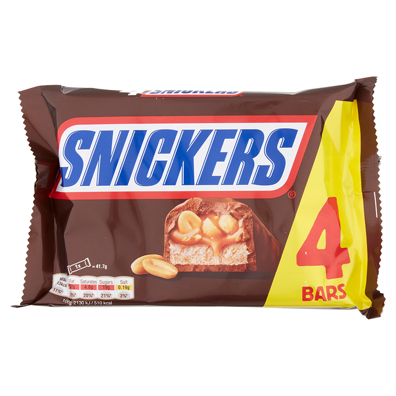 Snickers Snacksize Chocolate Bars 4x34g