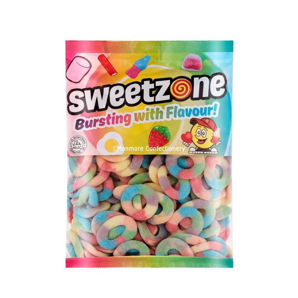 Multicolour Sour Rings (Sweetzone) 1kg Bag