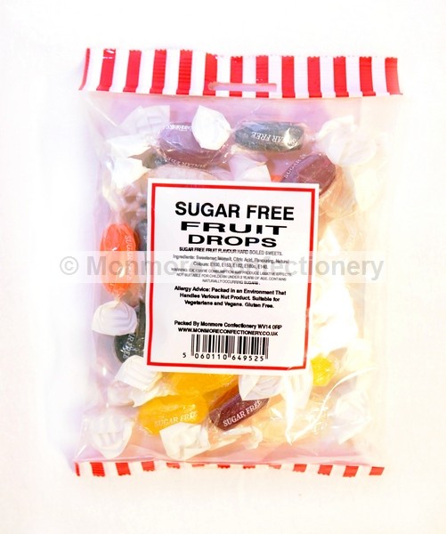 monmore confectionery sugar free fruit drops 125g bag