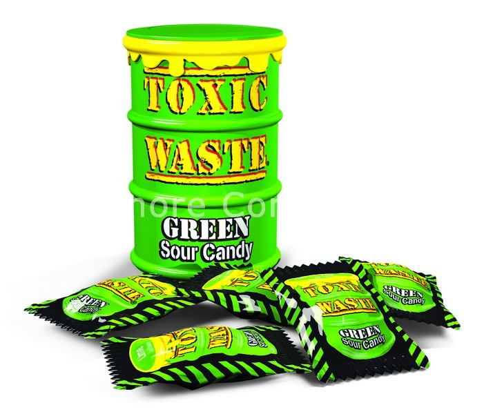 Toxic Waste Colored Drums Candy 12 Count