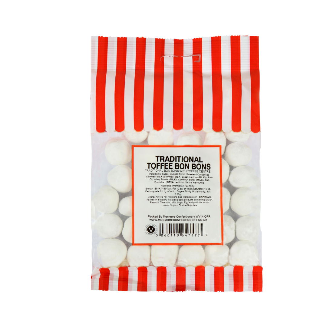 TOFFEE CENTRED TOFFEE BON BONS (MONMORE) 140G
