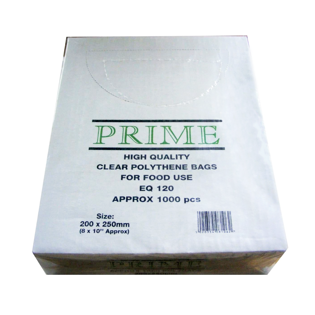 CLEAR POLYTHENE BAGS 8INCH X 10INCH (1000 COUNT)