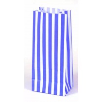 BLUE & WHITE CANDY STRIPE BAGS 10 X 4 INCH 100 COUNT