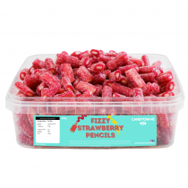 FIZZY STRAWBERRY PENCILS TUB (CANDYCRAVE) 600g