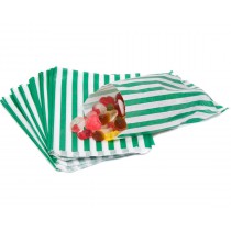 GREEN CANDY STRIPE BAGS 7 X 9 INCH 1000 COUNT