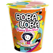 Boba Loba Mango Pineapple Passion Drink Cups 4x350ml