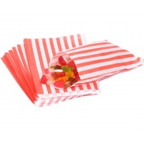 RED CANDY STRIPE BAGS 5 X 7 Inch 1000 COUNT
