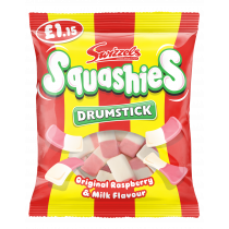 Swizzels Squashies Drumsticks Original Raspberry & Milk PMP 12 x £1.15