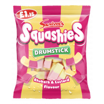 Swizzels Squashies Drumsticks Rhubarb & Custard PMP 12 x £1.15