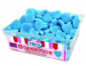 Shiny Blue Hearts Tub (Vidal) 120 Count