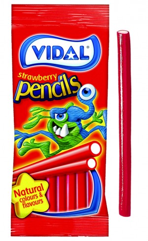 Strawberry Pencils 90g (Vidal) 14 Count