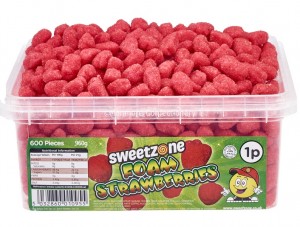 Foam Strawberries Tub (Sweetzone) 600 Count