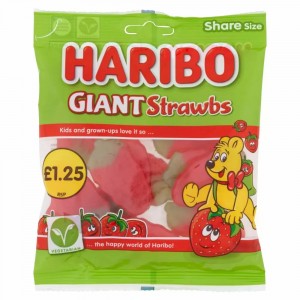 Haribo Giant Strawbs 12x140g £1.25 PMP