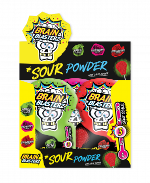 Brain Blasterz Sour Candy Powder Lolly Dipper 30x10g