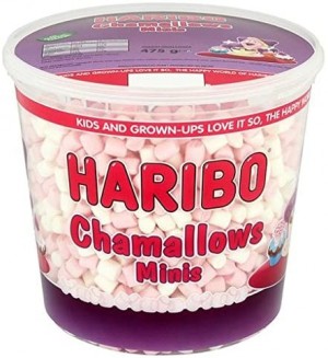 Haribo Mini Pink & White Mallow Tub 475g