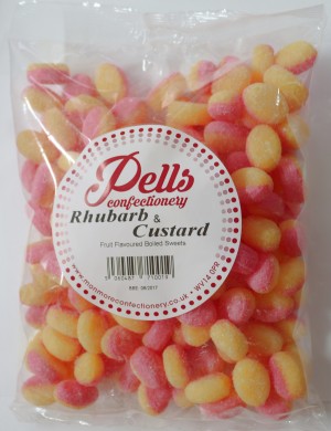 Pells Rhubarb and custard 1kg boiled sweets