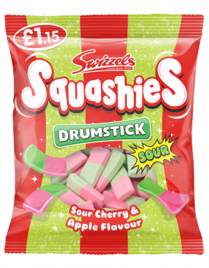 Swizzels Squashies Drumsticks Sour Cherry & Apple £1.15 PMP 12x120g