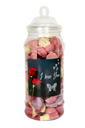 I LOVE YOU PINK SWEETS JAR (MONMORE) 600g