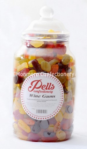 traditional sweet jar containing wine gums